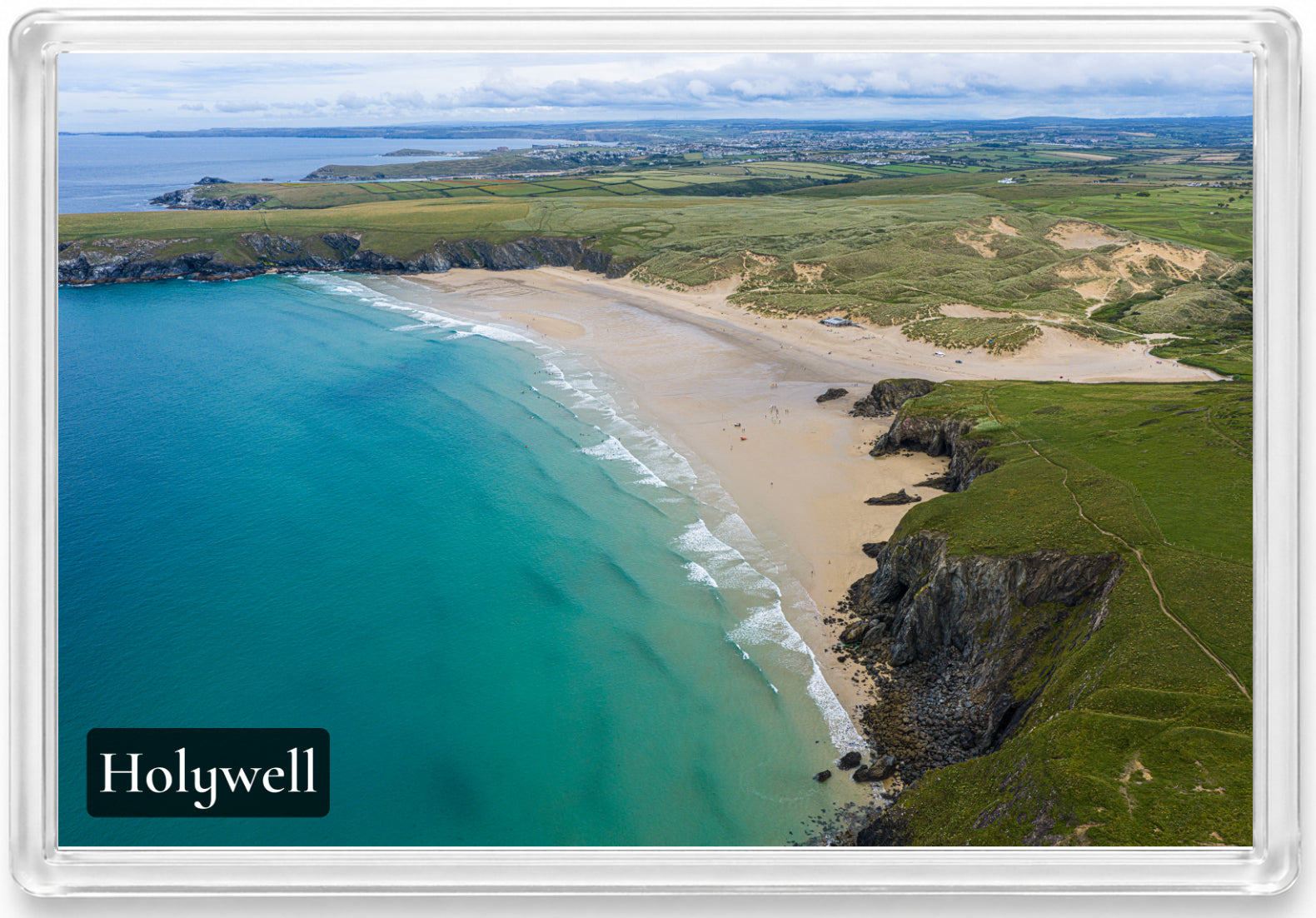 Holywell Bay — Looking North to Newquay | Fridge Magnet