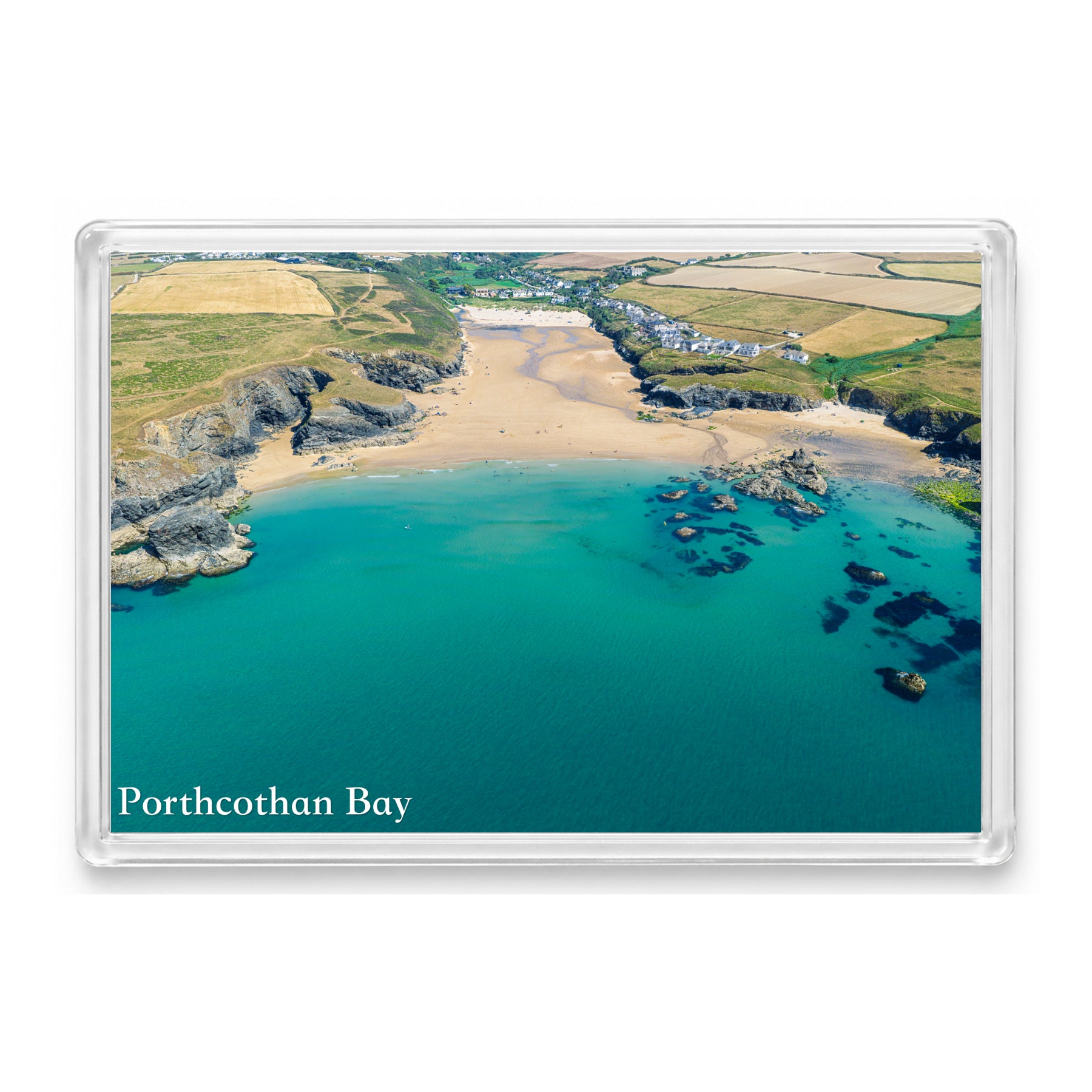 Porthcothan Bay — Turquoise Low Tide | Fridge Magnet