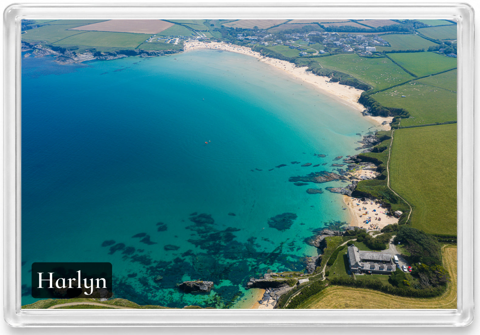 Harlyn Bay — High Tide in Clear Water | Fridge Magnet