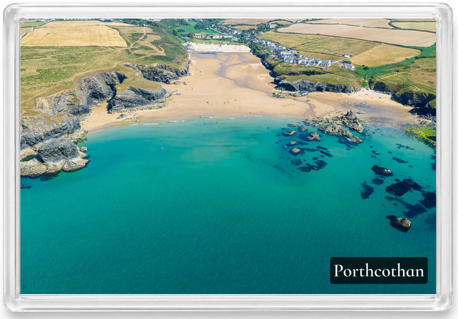 Porthcothan Bay — Turquoise Low Tide | Fridge Magnet