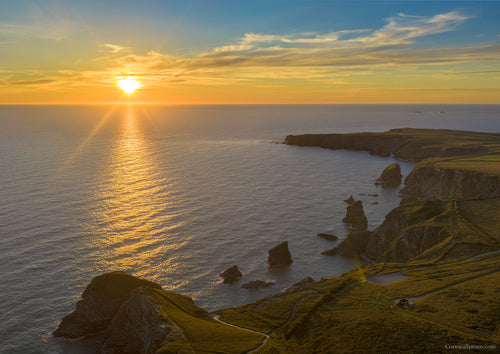 Bedruthan Steps — High Tide Sunset