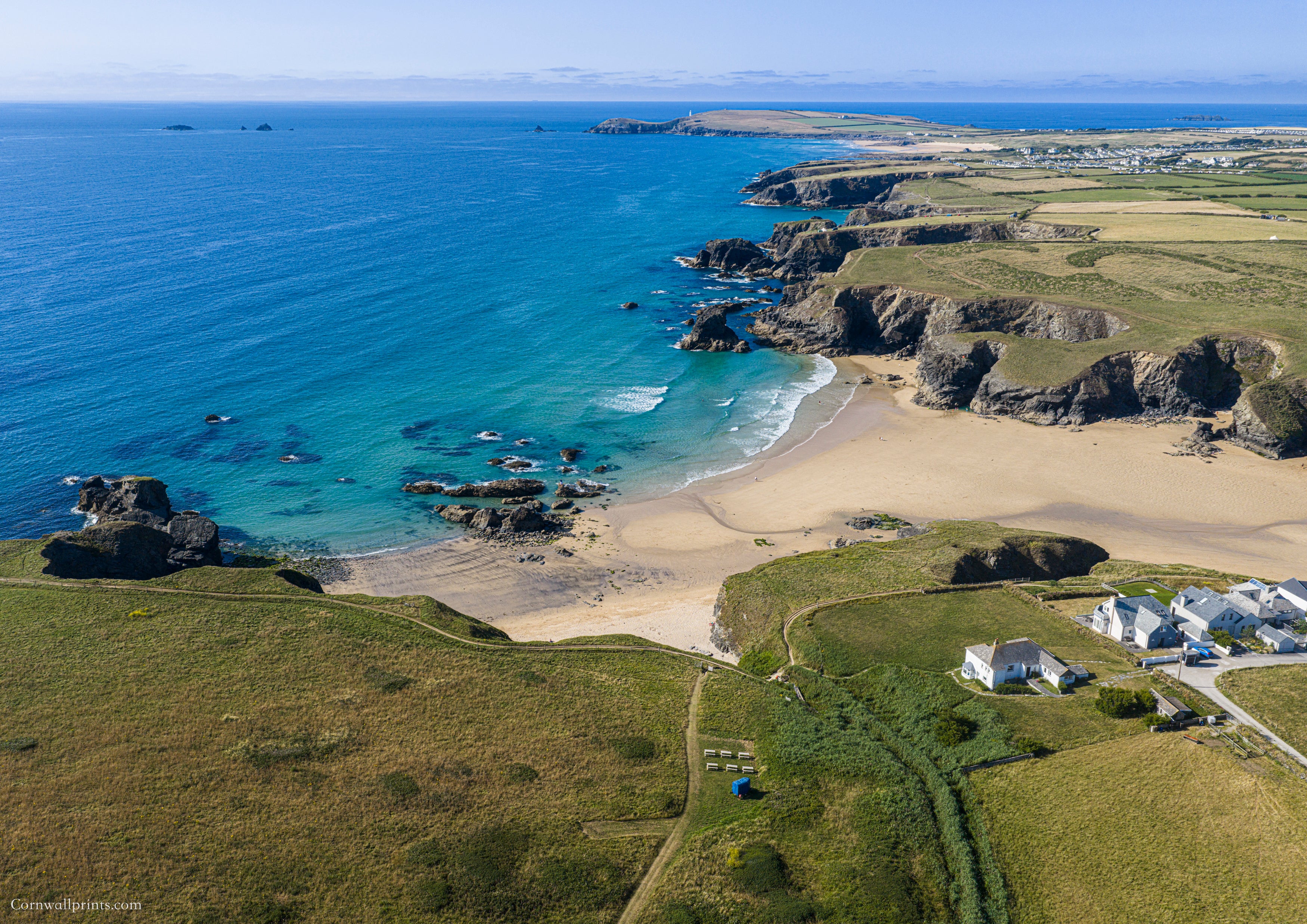 Porthcothan Bay — Low Tide Across the Seven Bays
