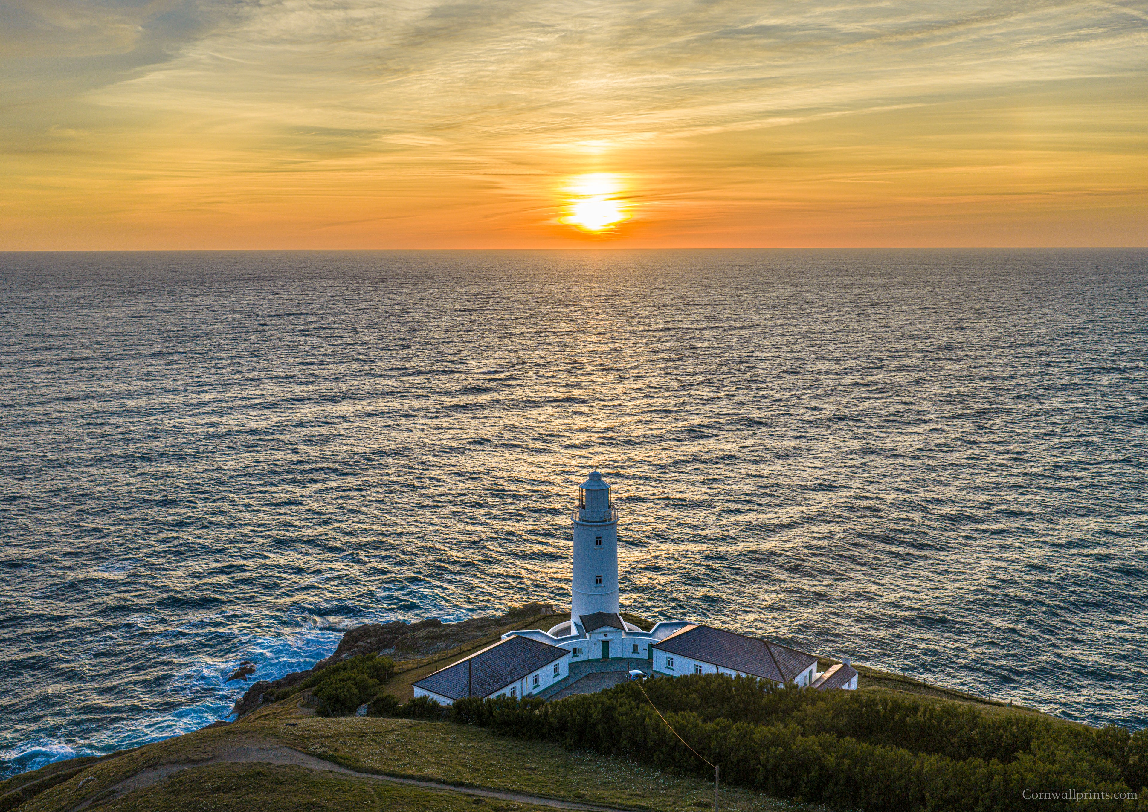 Trevose Head — Golden Sunset Lighthouse