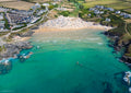 Treyarnon Bay — Summer Day from Above — aerial Cornwall photography print